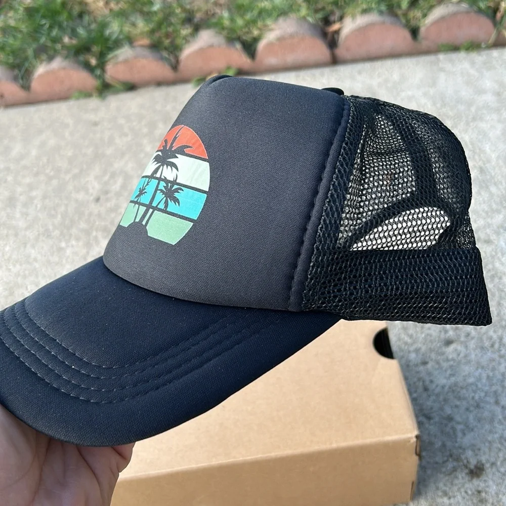 Mens Womens Hat Beach Cap Sunshade Snapback Black Brand New!